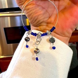 Fresh Blackwater pearl and Royal blue glass beads